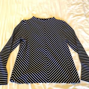 Talbots navy and white striped sweater